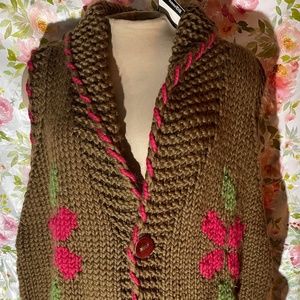 NWOT Free People X Gogo Field of Flowers Knit Sweater Vest O/S A710